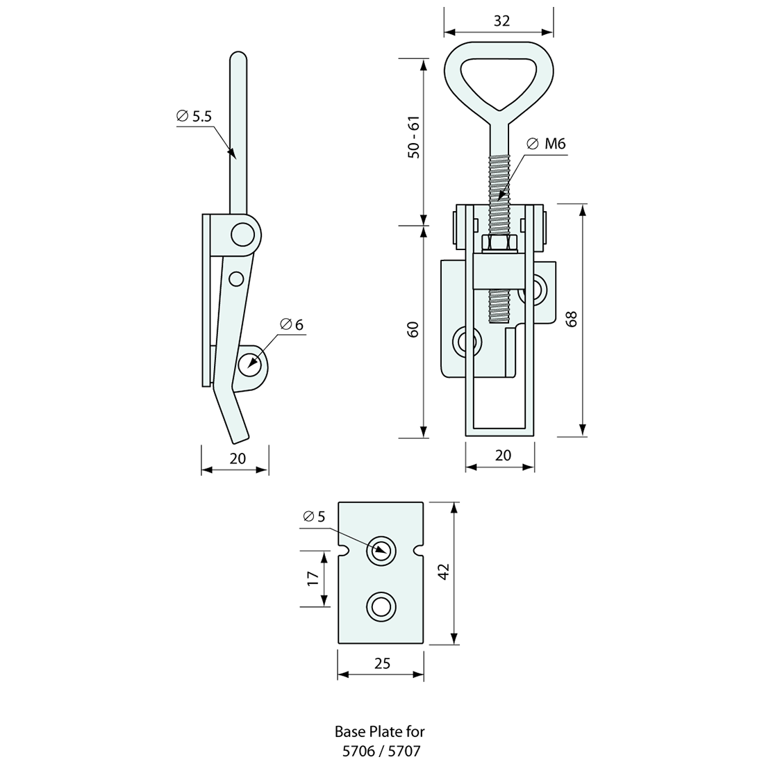Hold Down Latch Medium Non Padlockable Zinc Plated 110mm